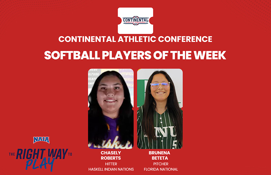 Haskell Indian Nations&rsquo; Roberts, Florida National&rsquo;s Beteta Collect CAC Softball Weekly Awards
