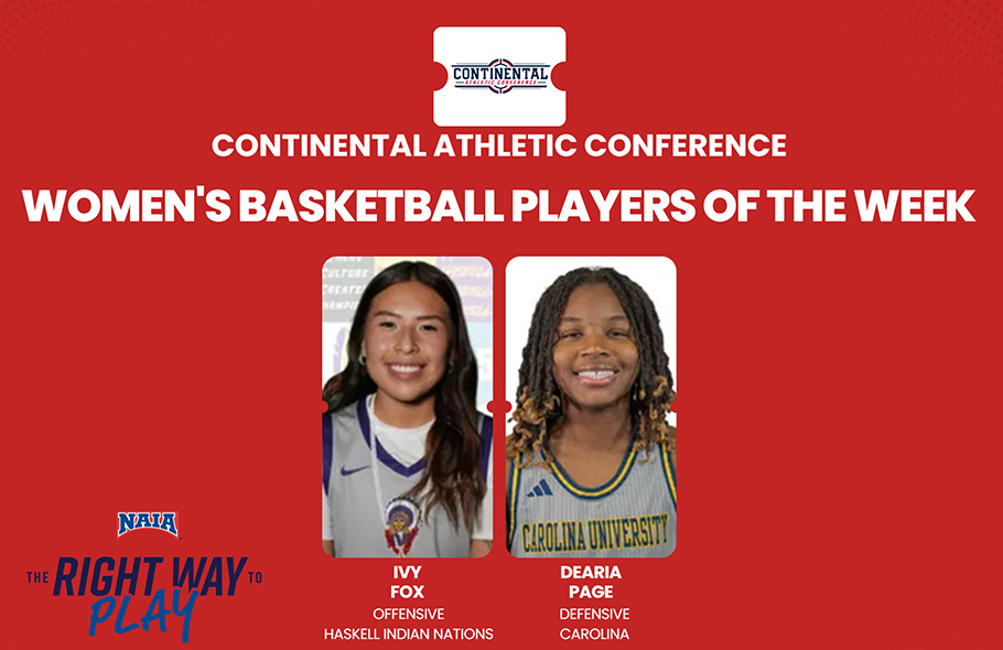 Haskell Indian Nation&rsquo;s Fox, Carolina University&rsquo;s Page Named CAC Women&rsquo;s Basketball Players of the Week